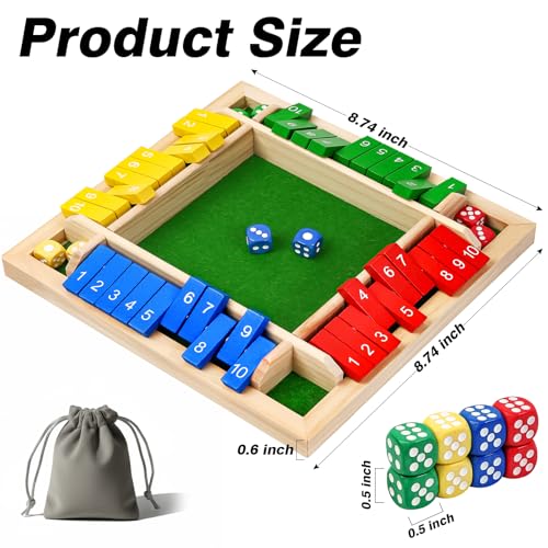 Shut The Box Juego de Mesa de Madera para 2 a 6 Jugadores miniatura 2