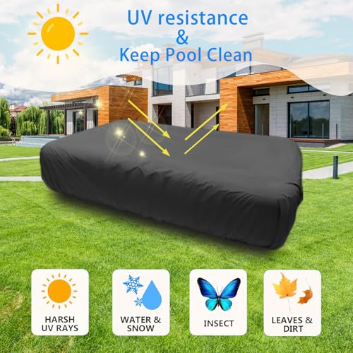 Cubre piscina rectangular inflable de 145x74 pulgadas miniatura 4