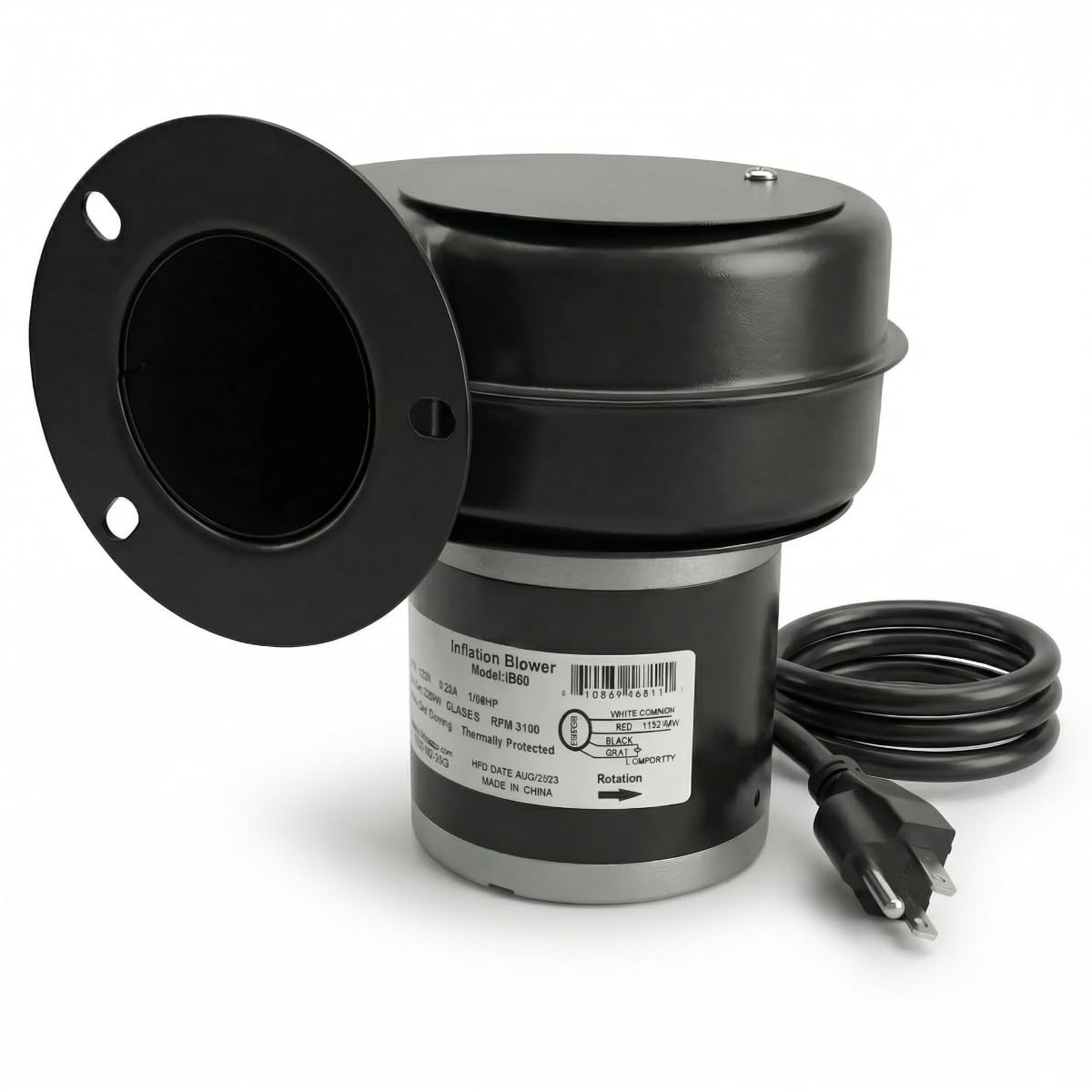 IB60 Inflation Blower - 60 CFM, 115v, w/AC Cord | Exact Fit Replacement for Greenhouse IB60 | Sharptek Supply OEM