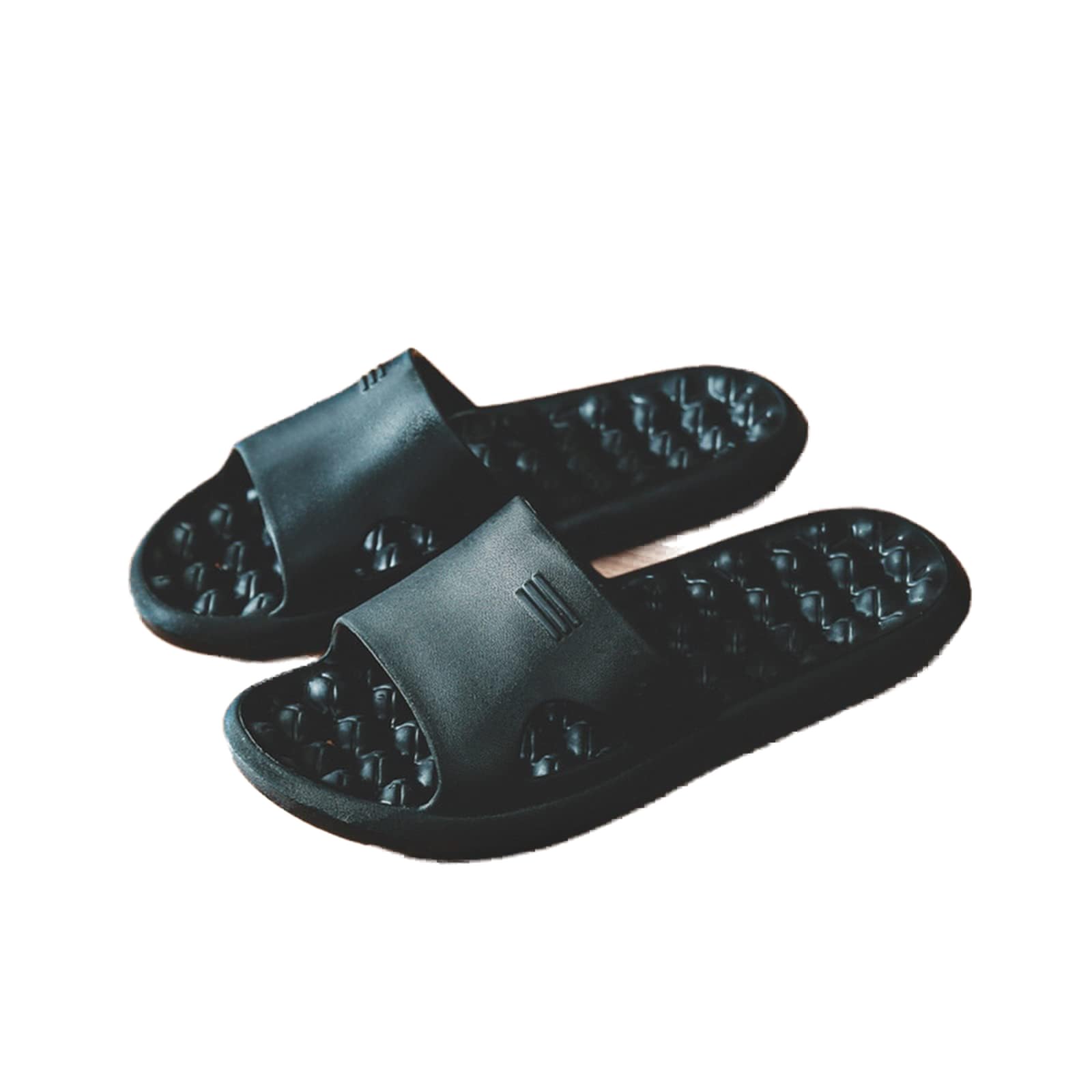Buty prysznicowe moda osobowość kobieta kapcie letnie kobieta masaż łazienka para dom wnętrze wanna sandały męskie kapcie łazienkowe (czarne, 44-45)