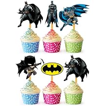 24x Knight of Shadows Hero Cupcake Toppers اختيارات قوية ديكور عيد ميلاد سعيد، ديكورات كب كيك لأعياد ميلاد الأطفال