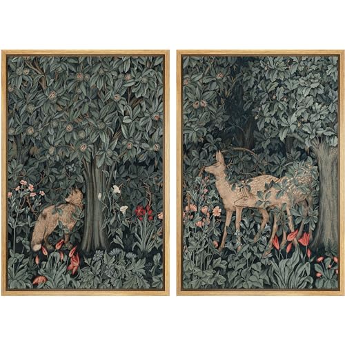MUDECOR Framed Canvas Print Wall Art Enchanting Forest Wildlife Prints