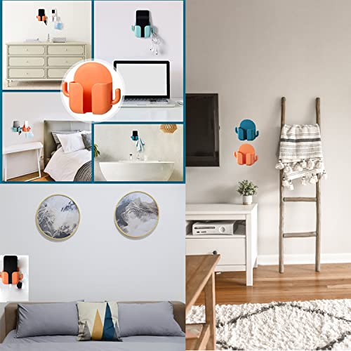 Wymect 2Pcs Self-Adhesive Wall Mount Phone Holder, Charging Phone Stand Remote Control Holder Small Gadgets Organizer Box Multi-Function For Bedroom #TOP6