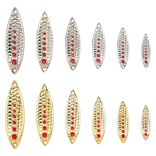 SUPERFINDINGS 12pcs Zinc Alloy Fishing Bait Jig Head Spoon Lure 6 Styles Artificial Fishing Lure Fishing Accessories for Freshwater Saltwater Fishing