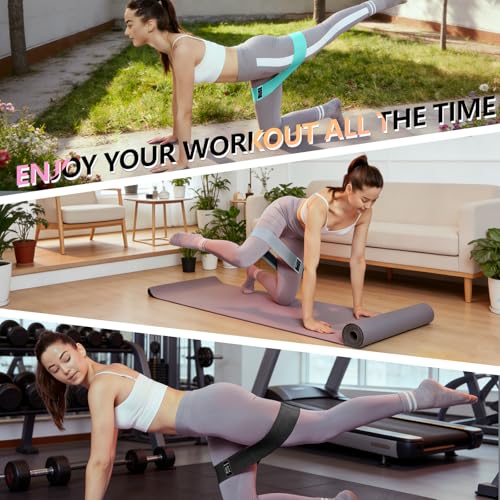 Image of Resistance Bands for Working Out, 4 Levels Exercise Bands for Women & Men, Elastic Workout Band for Physical Therapy, Fabric Booty Band for Gym, Yoga, Pilates, Leg Training