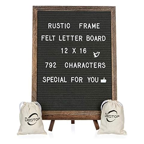 Felt Letter Board with Vintage Frame and Stand Cover
