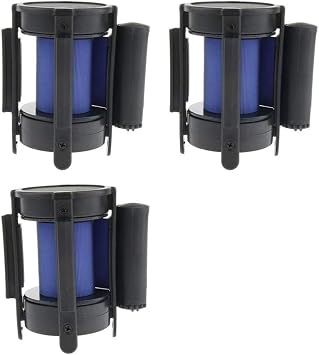 Retractable with Queue Crowd Control Barrier Tape 2m Wall Mount Unit Blue Nylon Caution Tape