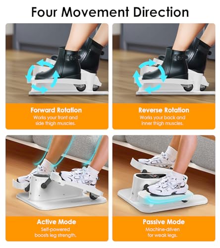Image of Under Desk Elliptical Machine for Senior, Quiet Motorized Leg Exerciser with Smart Remote, Pedal Exerciser with Adjustable Speeds for Auto /Manual Modes, LCD Monitor, Easy to Use for Home Office