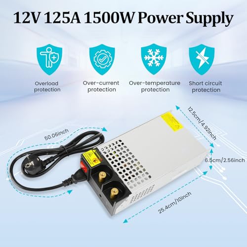 Image of DC 12V 125A 1500W Power Supply 110V AC to 12V DC Converter Power Supply Adapter 125A 1500W Transformer for Motor Pump CCTV Security Camera Car Stereo 3D Printer