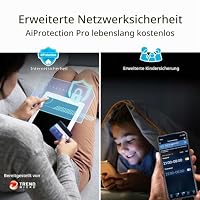 ASUS RT-AX5400 AiMesh Dual Band WiFi 6 kombinierbarer Router (Tethering als 4G und 5G Router-Ersatz, integriertes VPN, AiProtection Pro Netzwerksicherheit, Instant Guard, bis zu 5.400 Mbit/s) – Ansicht 3