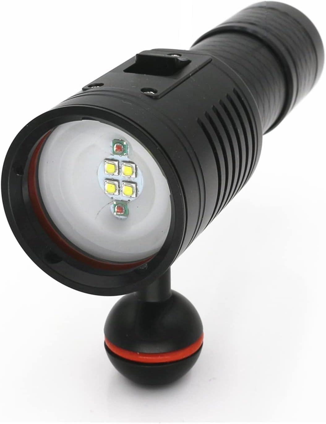 Lumen Dive Light Dive Light 4000LM 4*XM-L2 White +2*Red LED Diving Photography Waterproof Flashlight Torch Dive Underwater 100M High Bright Flashlight (Emitting Color : B Package) ( A Package)