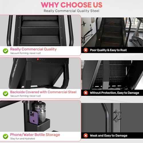 Image of T1 Stair Stepper Machine, 550Lbs Commercial Grade Stair Climber for Home with 15 Resistance Level and LED Screen, Stepmill Exercise Machine for Cardio and Full Body Workouts, 24-164 Steps /Min