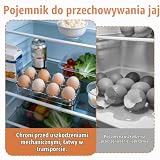 3 sztuki uchwytów na jajka do lodówki, przechowywanie jajek w lodówce 8 jajek, przezroczysty uchwyt na jajka do kuchni, bezpieczne przechowywanie i transport