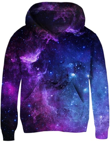 Image of Funnycokid Boys Hoodies Kids Sweatshirt Warm Youth Print Girls Hooded Clothes with Pocket 6-16 Years