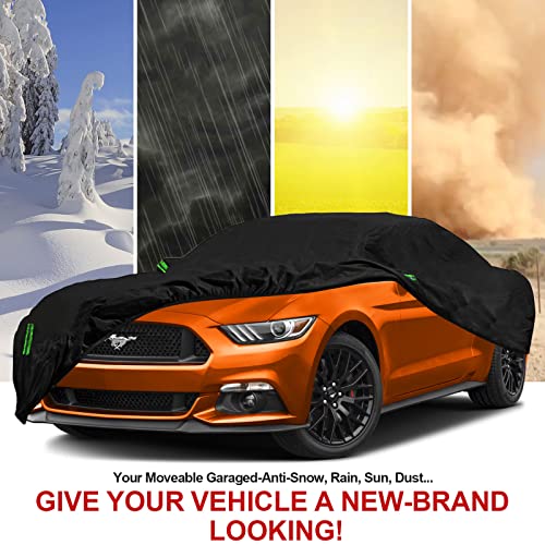 Image of Car Cover for Ford Mustang 2005-2023 6 Layers All Weather 210T Windproof Waterproof All Weather Protection Outdoor Covers Compatible with Ford Mustang