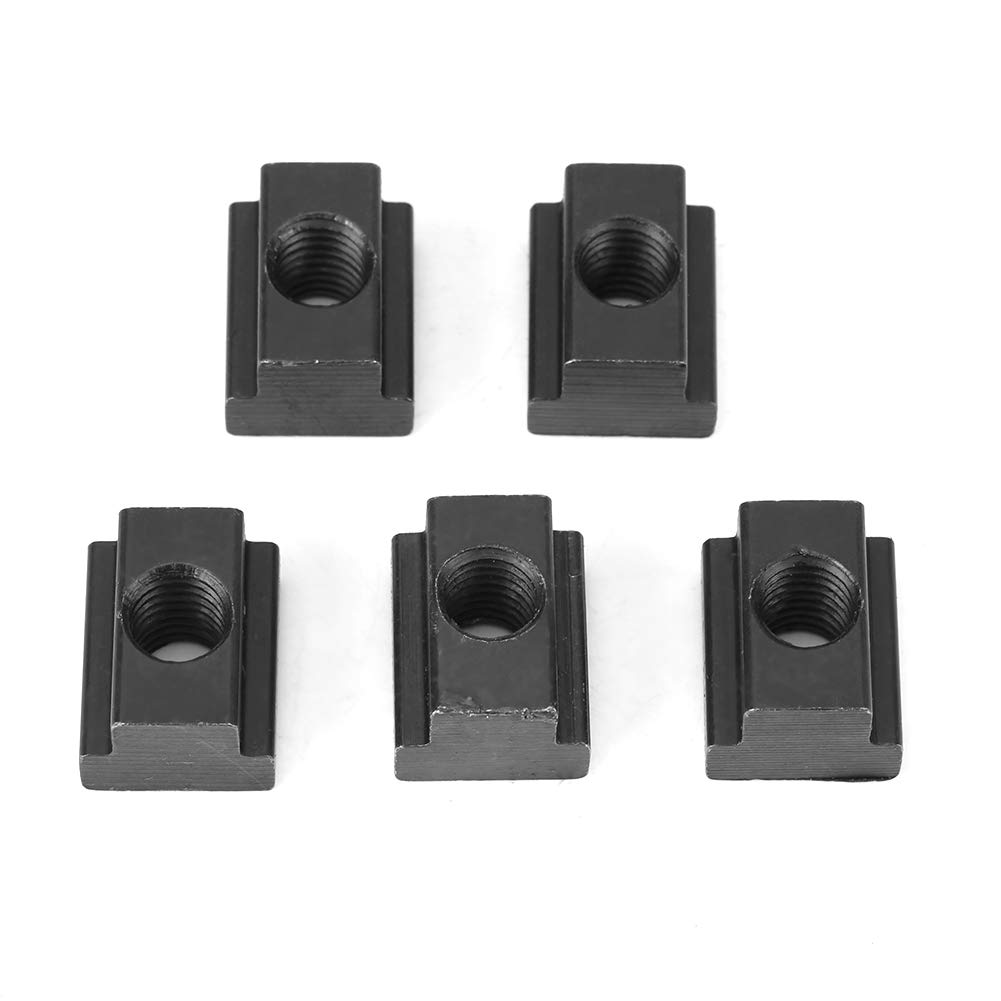 5Pcs M10 Black Oxide T Slot Nuts Hammer Head Fasteners for Machine Tool Tables