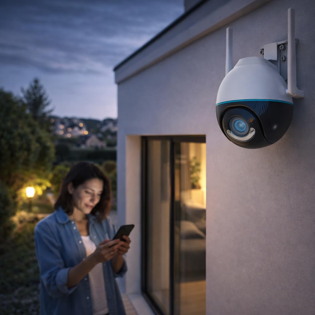 Daewoo Security Pack Alarme Maison AM311 – Centrale Tactile Wi-FI & GSM, 2 Caméras HD 1080p Rotatives Intérieure IP506 & Extérieure EP506, Sirène WOS305, Détecteur Anti-Animaux, sans Abonnement