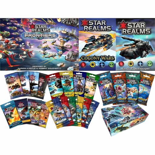 Wise Wizard Games Star Realms Complete Bundle: Core Game Colony Wars Frontiers United Command Decks High Alert Crisis Gambit Cosmic Gambit Scenarios Promo Pack 1 and Universal Storage Box