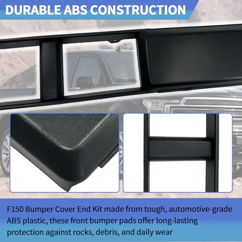 Front Bumper End Cover Lower Insert Grille Trim Panel Set Compatible with 2018-2020 Ford F150 Replacement JL3Z-17E810-AB JL3Z-17E811-AB JL3Z17B968BB by Generic - Image 3