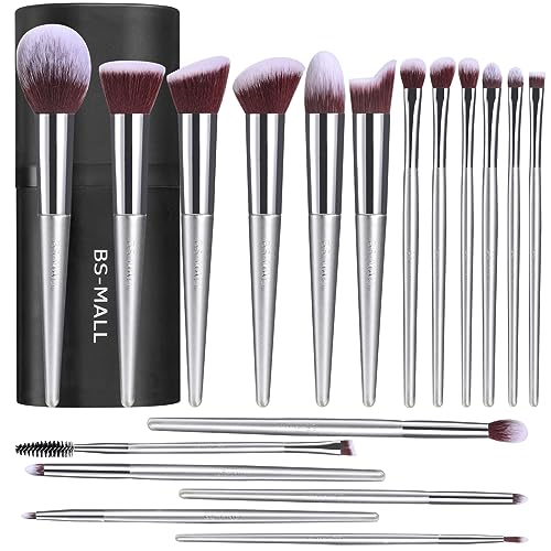 image for BS-MALL Makeup Brush Set 18 Pcs Premium Synthetic Foundation Powder Co