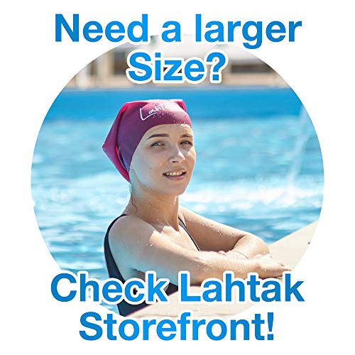 Swim Caps for Long Hair Kids - Swimming Cap for Girls Boys Kids Teens with Long Curly Hair Braids Dreadlocks - 100% Silicone Hypoallergenic Waterproof Swim Hat (Aqua Blue, X-Small) - Thumbnail 7