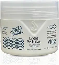Gel Ativador De Cachos Ondas Perfeitas Gelatina Capilar Vloss | Definição e Brilho para Cabelos Cacheados, Afros, Crespos, Cachos Naturais e Transição Capilar | Hidratação e Fixação Leve