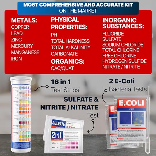 Bestprod BSTR-01 All-New 20 In 1 Drinking Water Testing Kit 120 Strips, Home Tap And Well Water Test Kit For Hardness, Lead thumb #3