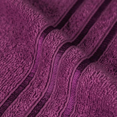 Image of MYTRIDENT Towel Set| Comfort Living | Quick Drying | Travel Friendly | for Men /Women | 3 PC Towel Set | 1 Bath (70 cm x 140 cm) 2 Hand (40 cm x 60 cm) | 100% Cotton 400 GSM - Black Currant