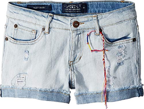 Image of Lucky Brand Girls' Cuffed Jean Shorts, Stretch Denim with 5 Pockets, Mid to High Rise Waist