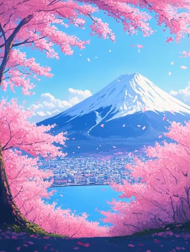 DIY 5D Loisirs Créatifs Adultes : Créez votre Décoration Murale Fleur et Montagne