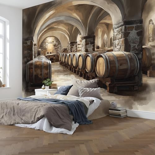 Papier Peint Cave à vin déco murale maison style industriel 3D - 5
