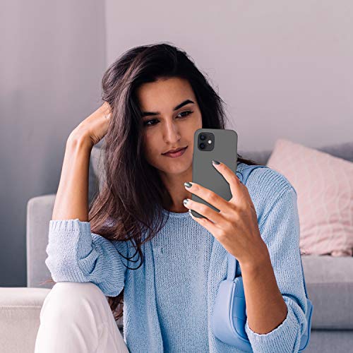 Cordking Designed for iPhone 12 Case, Designed for iPhone 12 Pro Case, Silicone Shockproof Phone Case with [Soft Anti-Scratch Microfiber Lining] 6.1 inch, Space Gray - Thumbnail 7