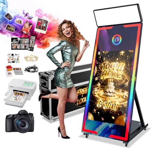Magic Mirror Photo Booth, 65'' Mirror Photo Booth with Camera