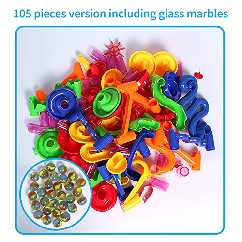Kiboule Construção Marble Run Race Track DIY Building Railway Conjunto de 105 peças Kids 3D Maze Bal