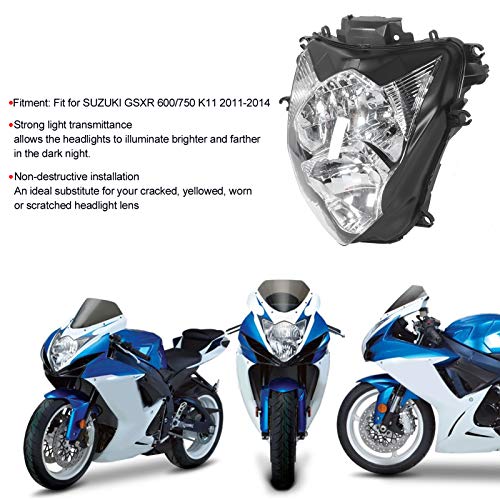 Phare de moto GSXR 600 couvercle d'objectif transparent compatible K11