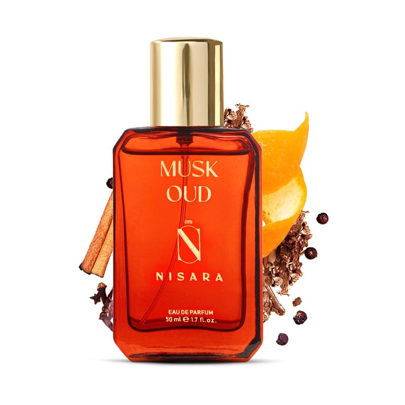 Nisara Musk Oud Eau de Parfum for Men 50ml | Long-Lasting Premium Perfume | Tobacco Woody Fragrance with Mandarin, Bergamot, Warm Spices ,Oud,Amber, Musk | Intense, Bold, Sophisticated | Fragrance for Him-image-45