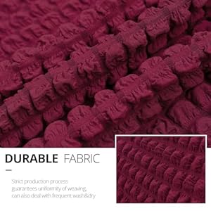 Niceec loveseat slipcover red loveseat cover 1 piece easy fitted sofa couch cover universal high stretch durable furniture protector love seat with skirt country style 2 seater wine red  urban country home decor