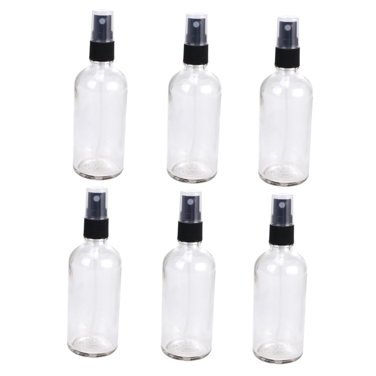Healvian 6stücke Leere Glas-sprühflasche mit Schwarzem Deckel Kompakt und Leicht für Reisen Camping Wandern und Vielseitige Anwendung mit Gleichmäßigen Sprühnebel