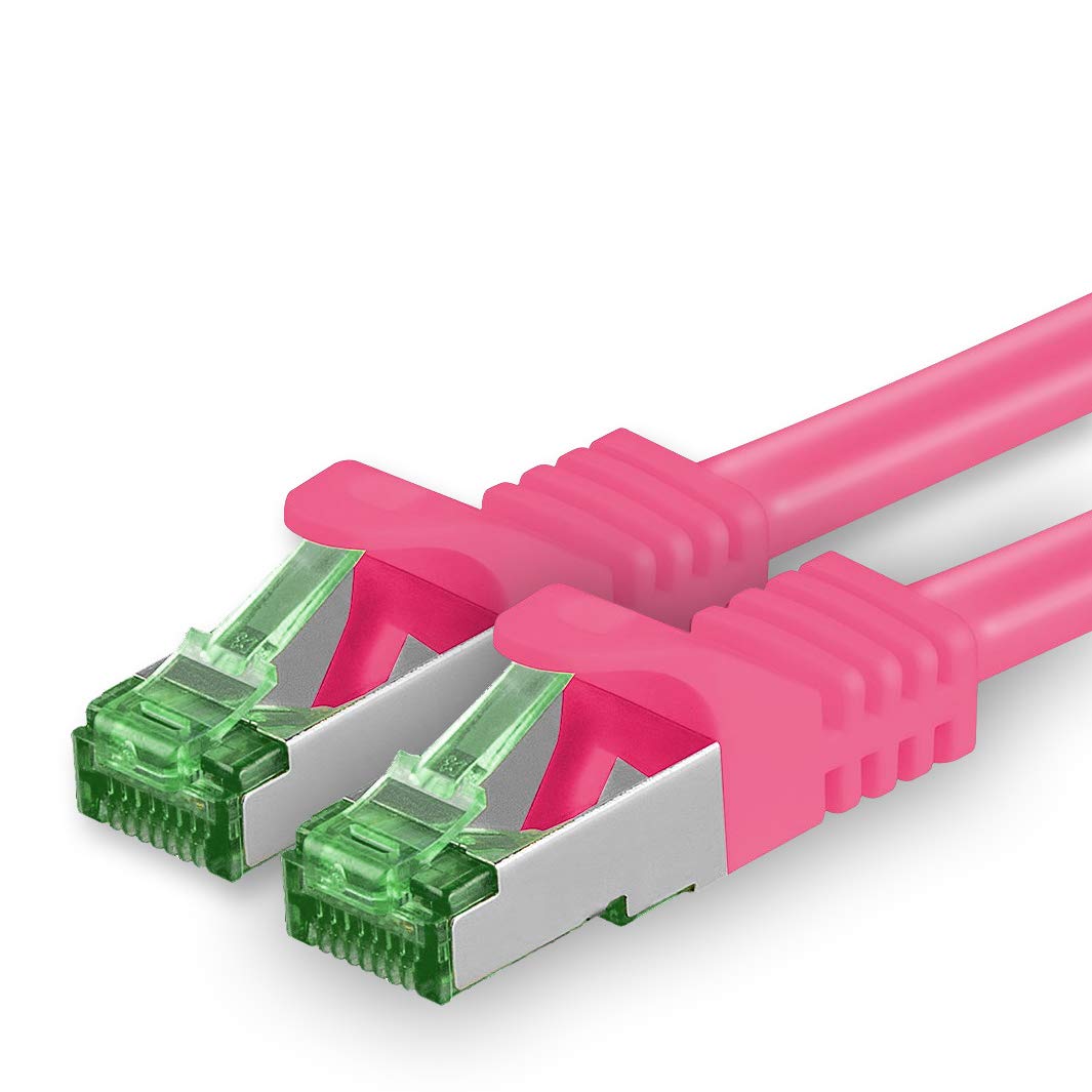 1aTTack.de 7.5 M Cat.7 Netzwerk-Kabel 1 Stück Cat7 Patch-Kabel Lan-Kabel Ethernet RJ45 10 Gbit/s (Alle Internetgeschwindigkeiten) Magenta 7,5 Meter