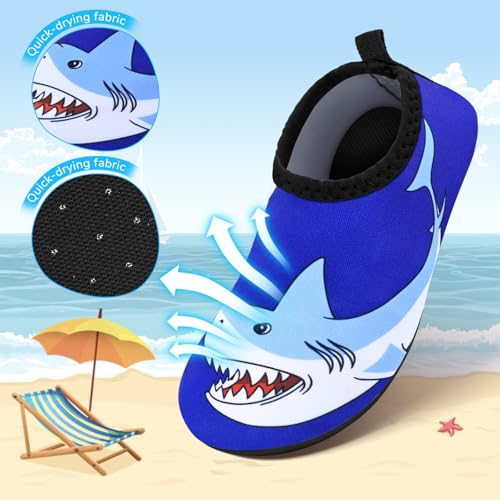 Image of Kids Boys Girls Swim Water Shoes, Toddler Kids Swim Water Shoes Non-Slip Quick Dry Beach Shoes,Barefoot Sports Shoes Aqua Socks for Beach Outdoor Sports
