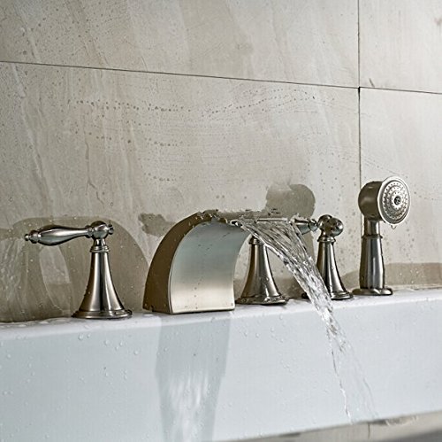 Mitigeur cascade baignoire nickel brossé style épuré et durable Gowe - 2