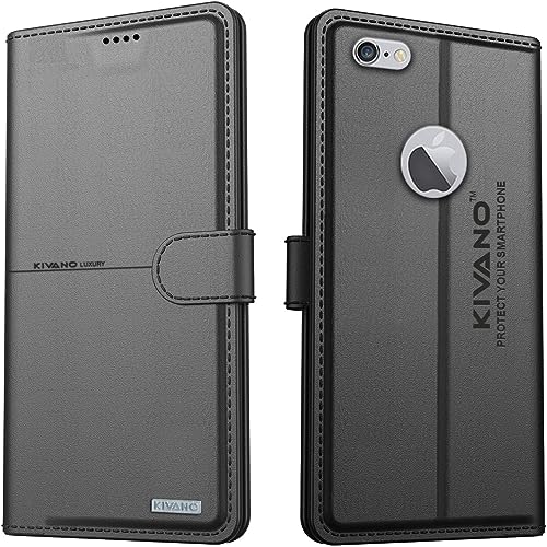 Image of Compatible with Apple iPhone 6 Flip Cover | Leather Finish | Inside Pockets & Inbuilt Stand | Shockproof Wallet Style Magnetic Closure Back Cover Case