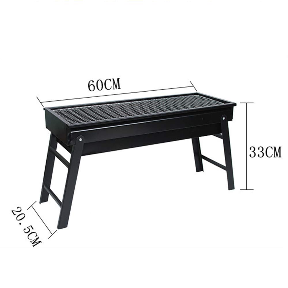 Barbecue Grill, Grill Barbecue Carbone, Utensile BBQ Grill Barbecue Carbone Pieghevole per Picnic con Gli Amici, Riunione di Famiglia in Balcone E Giardino,60 * 22 * 33CM