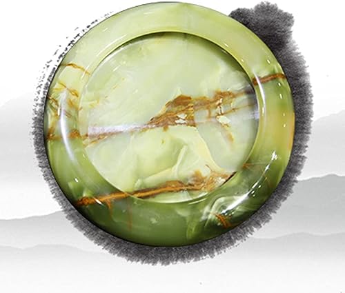 Miniatura 4 de Cenicero para interiores, hecho a mano, retro, creativo, decoración redonda, soporte para cenizas de jade natural, 6.2 x 1.1 pulgadas, ceniceros