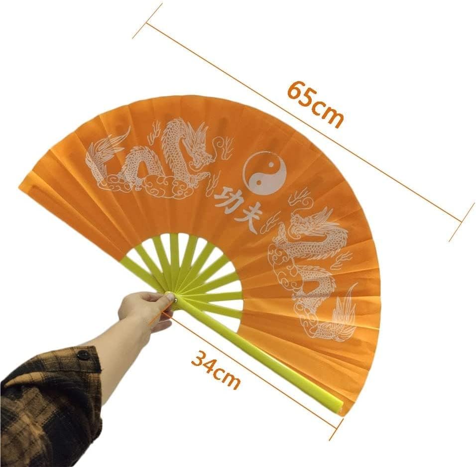 Miniatura 2 de Ventilador de mano portátil de Kung Fu Dragon Ventilador plegable de plástico chino japonés ventilador de mano grande para baile de mano y