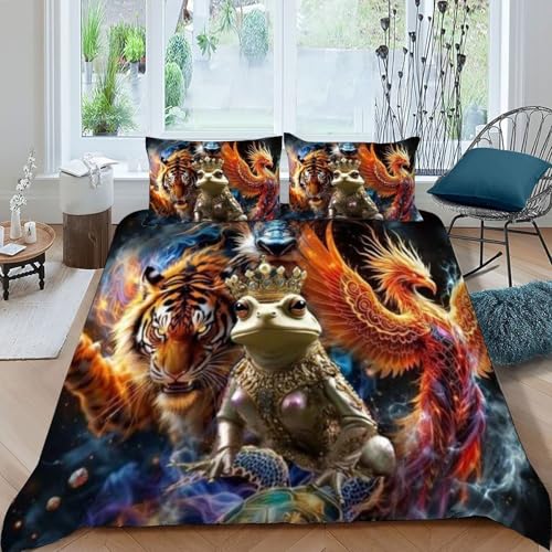 Housse de couette super king microfibre animaux 3D 260x220 cm