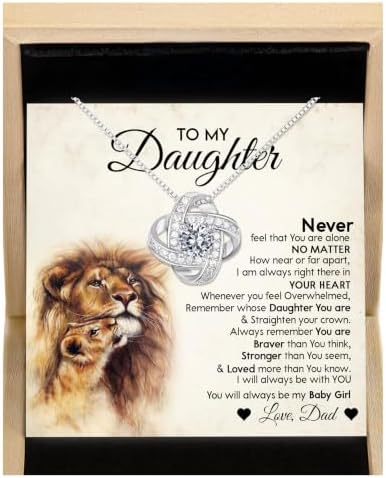 Father Daughter Necklace - Birthday Gift From Dad With Stunning Box & Sentimental Message