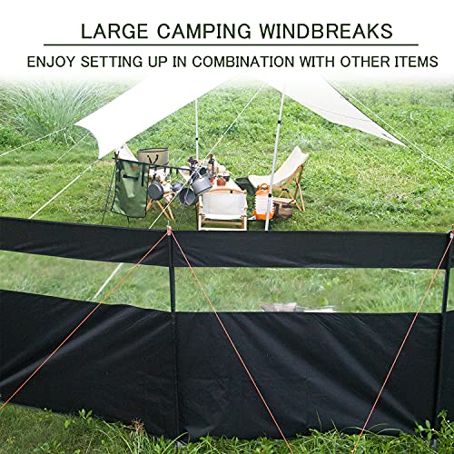 HIKEMAN Camping Windbreaks Stove Windscreen - Beach Windshield Shelter,Sunshade Screen,Winter Outdoor Caravan Privacy Shield with Top Window,for Garden Charcoal Grills BBQ Picnic (7.25m-Beige)