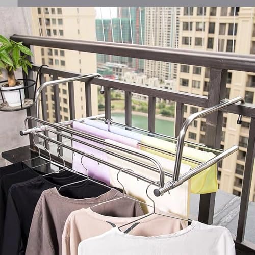 GYLRFA Tendederos De Ropa Plegables De Acero Inoxidable Tendedero para Radiador, Tendederos Plegables Y Compacto, Tendal Abatible Balcón Extensible,para Exterior Y Interiores
