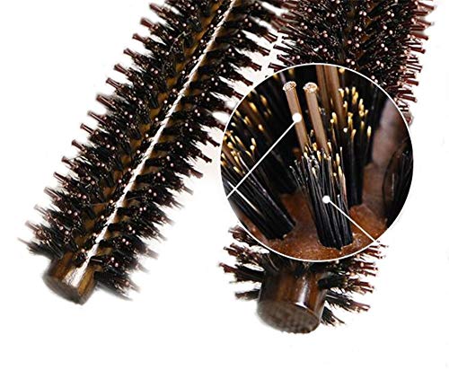 Boar Bristle Hairbrush Vista Round Hair Brush Wooden Handle Anti Static Hairbrush for Hair Styling, Drying, Curling - Image 3